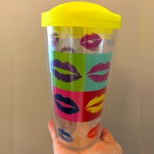 Tervis Tumbler Colorful Lip Print With Neon Yellow Lid, 16 OZ.